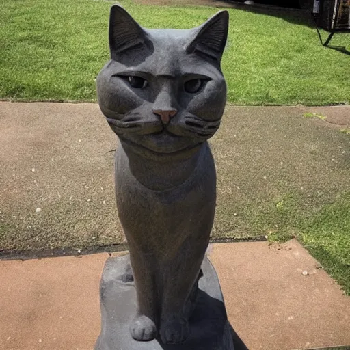 Prompt: a statue of a cats face