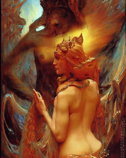 Prompt: the goddess of love from dante's divine comedy. highly detailed painting by gaston bussiere, craig mullins, j. c. leyendecker 8 k