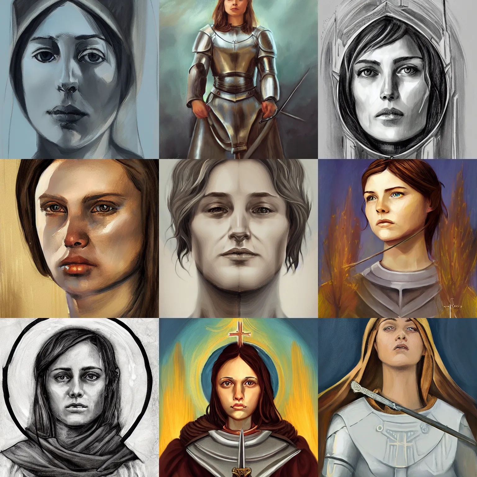 Prompt: joan of arc, portrait, fiona staples