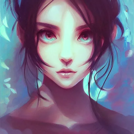 Prompt: painting by loish!!, portrait of a beautiful woman, finely detailed features, intricate brush strokes, beautiful lighting, trending on pixiv fanbox.