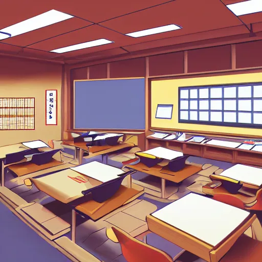 anime japan school class room AI Generated 23035487 Stock Photo at Vecteezy