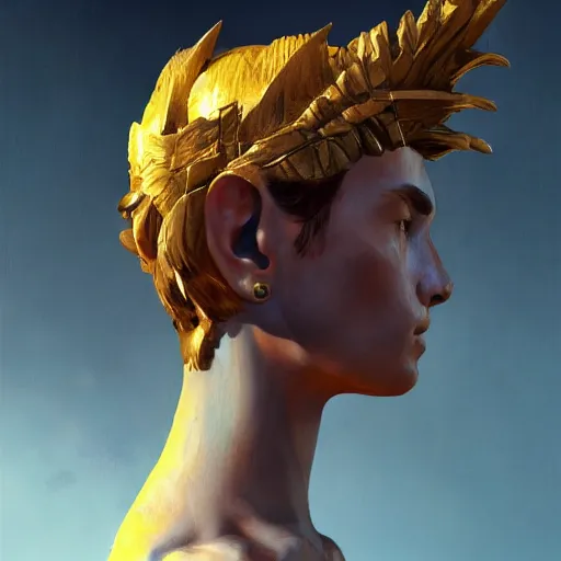 Image similar to The Birth of Athena from the Head of Zeus, olymp, style by Zac Retz, photorealistic, ultra realistic