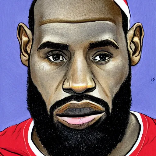 Prompt: portrait of lebron james by dr seuss