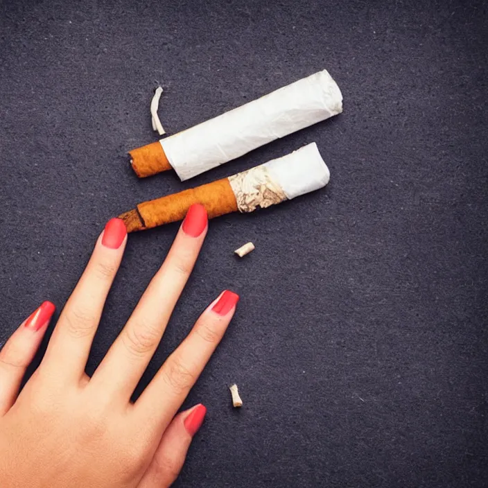 Image similar to realistic woman hand with cigarette