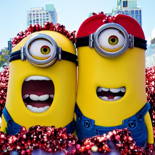 Image similar to minion macys parade thanks giving day balloon float realstic photo