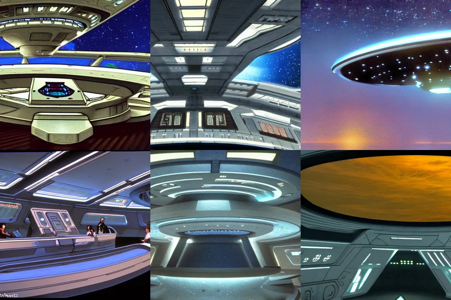 Prompt: the bridge of the Starship Enterprise from Star Trek: The Next Generation