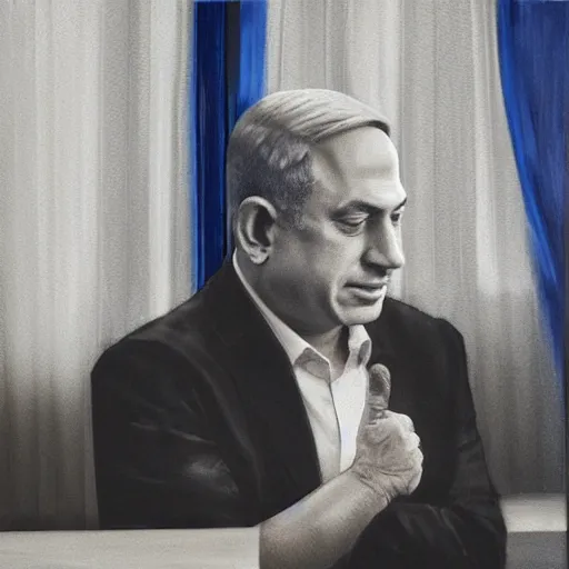 Image similar to benjamin netanyahu sitting in a toilet, photorealistic, studio