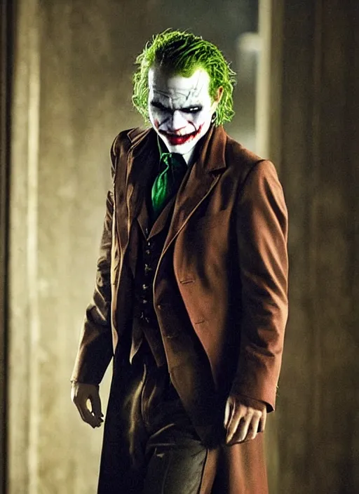 Image similar to WHY SO SERIOUS? Heath Ledger as the Joker, movie still, sharp, highly detailed, hollywood movie