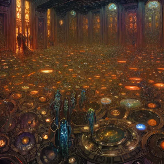 Image similar to epic professional digital art of a room of lost souls, master science fiction art by donato giancola, best on artstation, breathtaking, epic, stunning, gorgeous, much detail, much wow, cgsociety, wlop, pixiv, behance, deviantart, masterpiece