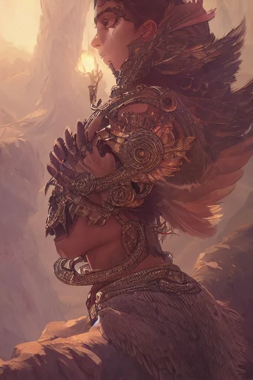 Image similar to a anthropomorphic owl warrior, D&D, fantasy, intricate, highly detailed, digital painting, artstation, concept art, smooth, sharp focus, illustration, art by artgerm and greg rutkowski and alphonse mucha