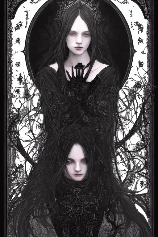 Image similar to beautiful and gothic and victorian and luxury and demonic young medieval dark wizard portrait like blackpink lisa+front face with light flowing hair, ultradetail face, art and illustration by tian zi and craig mullins and WLOP and alphonse mucha, fantasy, intricate complexity, human structure, human anatomy, fantasy character concept, watermark, blurry, hyperrealism 8k