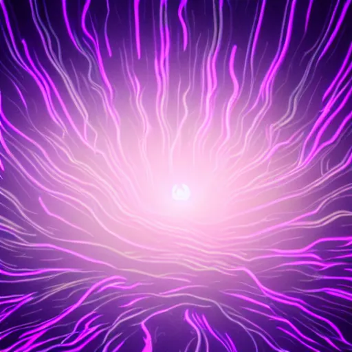 Image similar to purple tornado made of purple light blue neon vaporwave