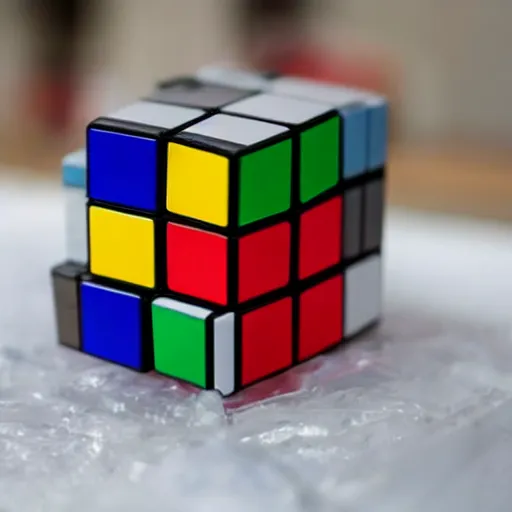 Image similar to a rubiks cube inside a block of ice