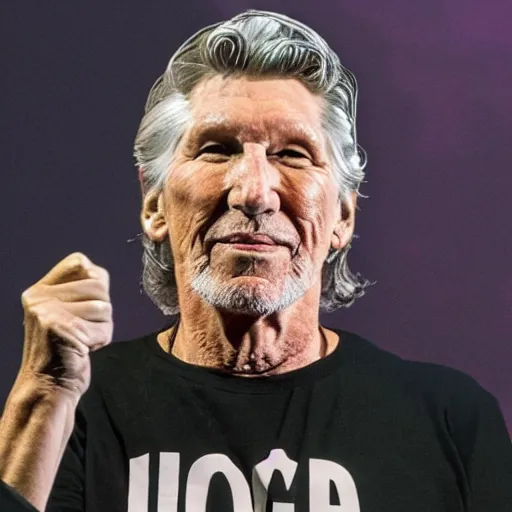 Image similar to roger waters sieg heil to xi jinping