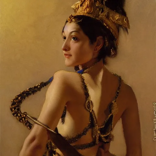 Image similar to orientalism painting of zelda collarbone detail by theodore ralli and nasreddine dinet and anders zorn and nikolay makovsky and edwin longsden long, bronze age, sword and sorcery, oil on canvas, masterful intricate artwork, excellent lighting, high detail 8 k
