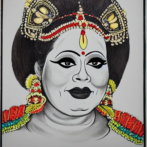 Image similar to adele as a Kathakali dancer, portrait