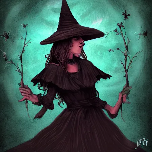 Image similar to the forgotten witch, digital art