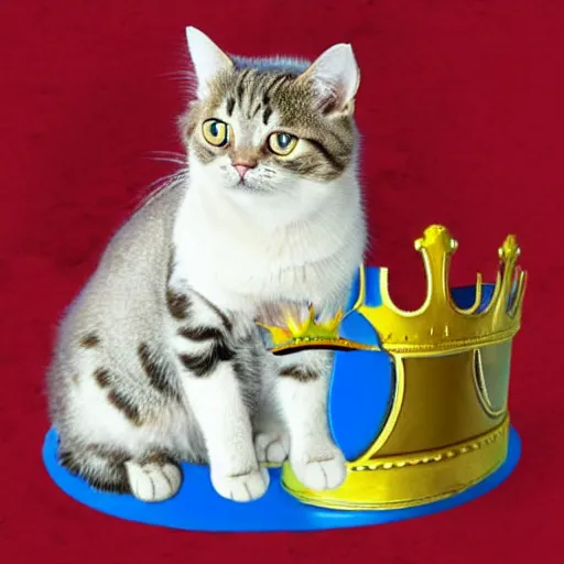 Prompt: a cat as a king of the world