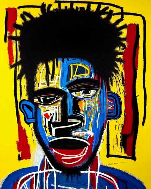 Image similar to A extremely highly detailed majestic hi-res beautiful immaculate head and shoulders award winning painting masterpiece of the face of a strong black african man by Jean-Michel Basquiat, 8k, high textures, hyper sharp, insanely detailed and intricate, super detailed, 8k HDR high quality