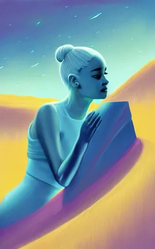 Prompt: painting of Ariana Grande by Christopher Balaskas