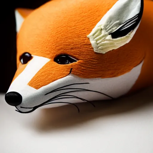 Image similar to studio photography of sandwich in the shape of a fox