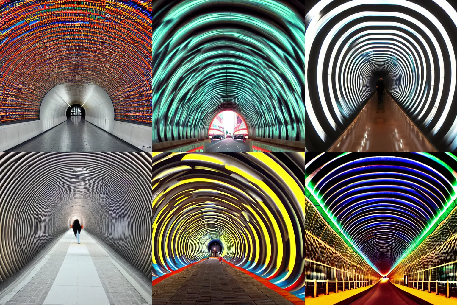 Prompt: Bund Sightseeing Tunnel, Shanghai, China by Alex Grey and Jeffrey Smith