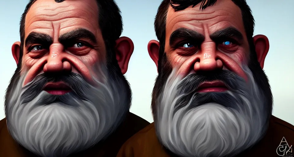 Prompt: highly detailed portrait of a dwarf with a white beard, warcaft, gta v, by aaron morse, 4 k, art, game art