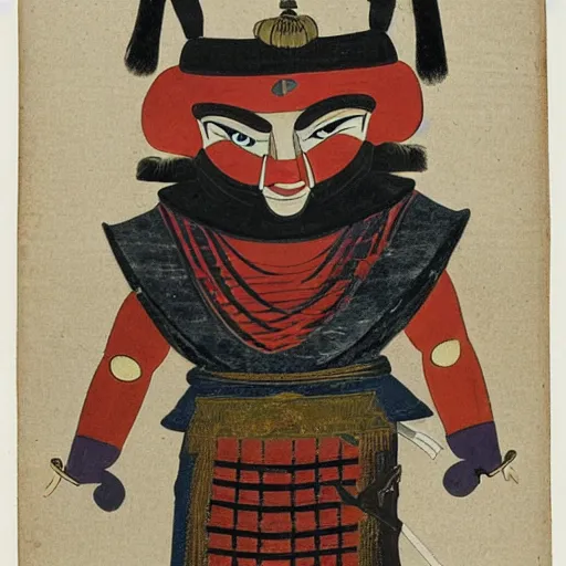 Prompt: arabian samurai, 1 9 th century, oni mask