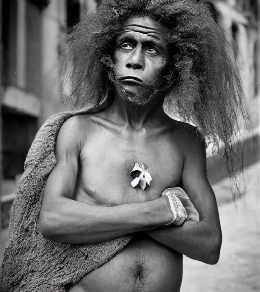 Image similar to Award winning reportage photo of Monegasque Natives with incredible hair and hyper-detailed eyes wearing traditional garb by Garry Winogrand, 85mm ND 5, perfect lighting, gelatin silver process