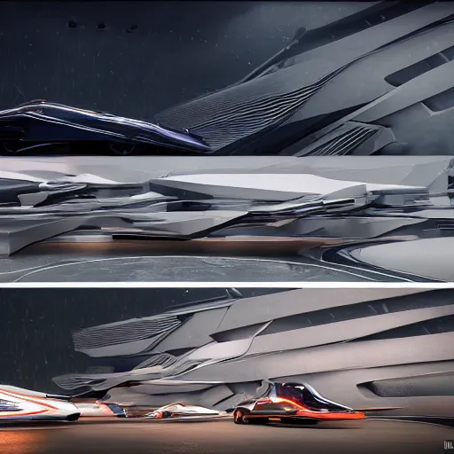 Image similar to sci-fi cars wall structure on the coronation of napoleon painting and digital billboard in the middle, unreal engine 5, keyshot, octane, artstation trending, ultra high detail, ultra realistic, cinematic, 8k, 16k, in style of zaha hadid, in plastic, dark, tilt shift,