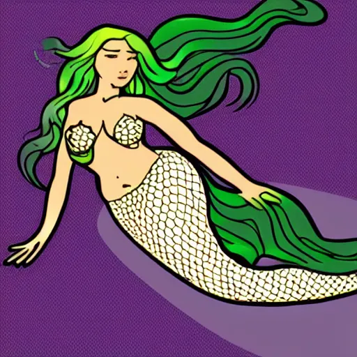 Image similar to a mermaid using a filtering mesh,