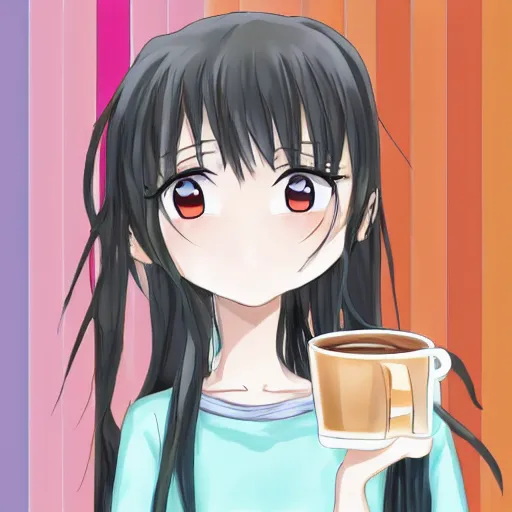 Image similar to anime girl with a latte