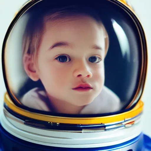 Image similar to very cute astronaut duckling face portrait realistic 5 0 mm lens cinematic realistic photo