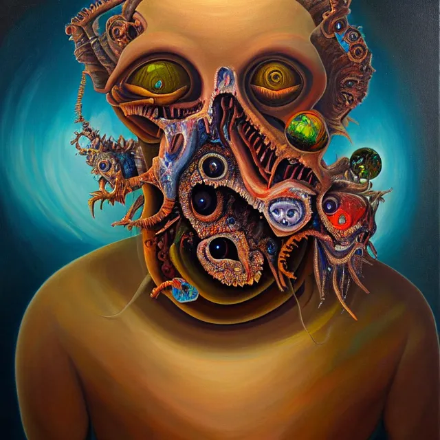 Image similar to an oil on canvas portrait painting, polycount, surrealism, surrealist, cosmic horror, high detail