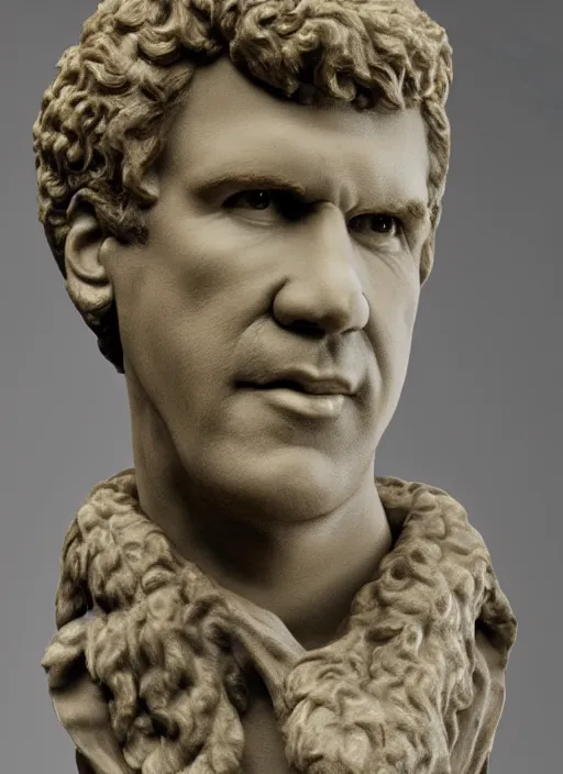 Image similar to Will Ferrell, sculpture by Michelangelo, highly detailed, 8k
