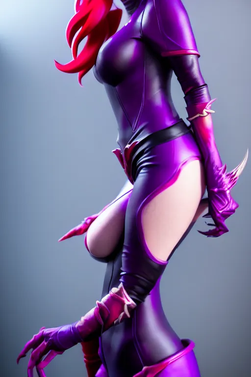 Image similar to a highly detailed and realistic photo of the evelynn cosplay, artstation, 4 k, correctly anatomy, good light