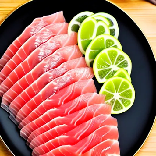 Image similar to gigantic plate of gourmet top quality sashimi photography professional photograph