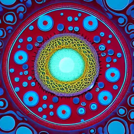 Prompt: wes anderson fractal amoeba dream, dark background, illuminated, neoplasticism, bacteria, molecular biology microbiology, beautiful biological forms organisms, translucent