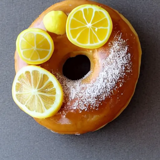 Image similar to a donut made out of lemons