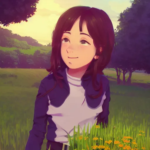 Prompt: portrait of Danny Gonzalez, lush green farm field background, rich vivid colors, ambient lighting, dynamic lighting, 4k, HQ, official media, anime key visual, makoto shinkai, ilya kuvshinov, lois van baarle, rossdraws, detailed, trending on artstation