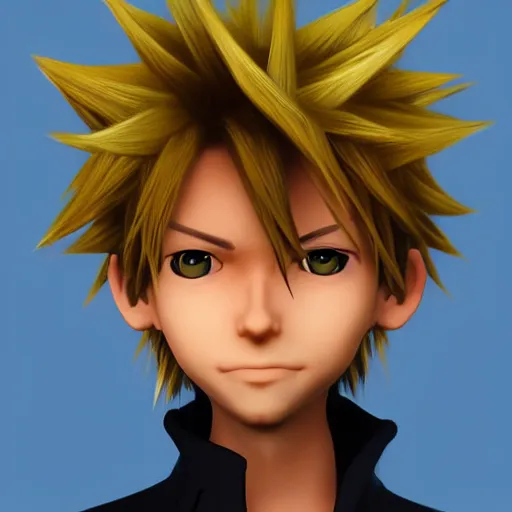 cloud strife face kingdom hearts