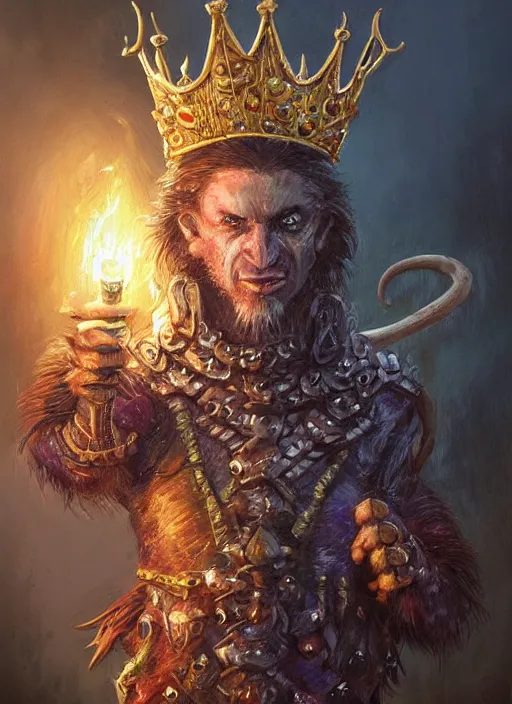 Prompt: rat king wearing crown, ultra detailed fantasy, dndbeyond, bright, colourful, realistic, dnd character portrait, full body, pathfinder, pinterest, art by ralph horsley, dnd, rpg, lotr game design fanart by concept art, behance hd, artstation, deviantart, hdr render in unreal engine 5