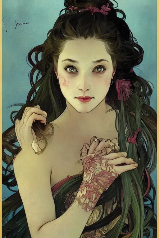 Image similar to beautiful female ogre royalty, digital art, 8k, character, realistic, portrait, photorealism, japan watercolour, masterpiece art, alphonse mucha