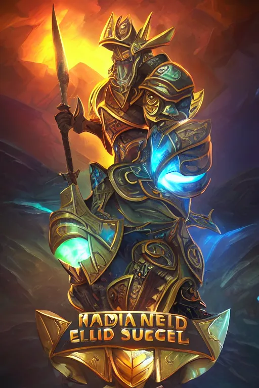 Image similar to shield fantasy epic legends game icon stylized digital illustration radiating a glowing aura global illumination ray tracing hdr fanart arstation by ian pesty and katarzyna da „ bek - chmiel