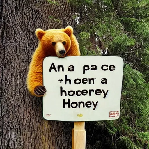 Image similar to “a place that doesn’t exist, and only purpose is to provide bears with socialized honey.”