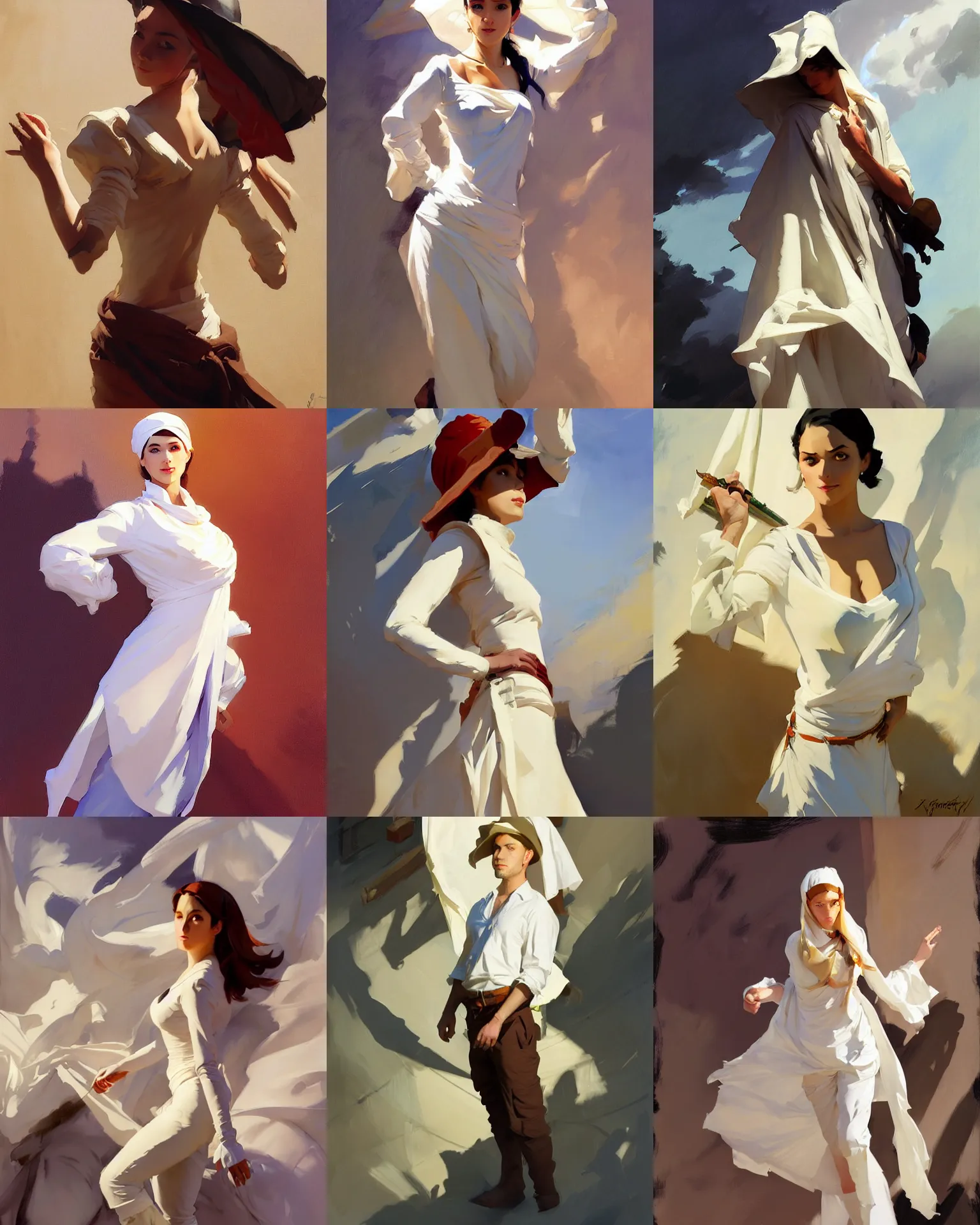 Image similar to white cloth fabric jodhpurs greg manchess painting by sargent and leyendecker, studio ghibli, fantasy, medium shot, asymmetrical, intricate, elegant, matte painting, illustration, hearthstone, by greg rutkowski, by greg tocchini, by james gilleard, by joe fenton