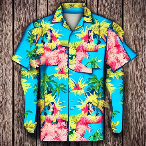 Image similar to hawaiian shirt design, product photography