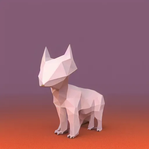 Image similar to cute 3 d low - polygon render of a forest animal, smooth white background, soft focus, centered