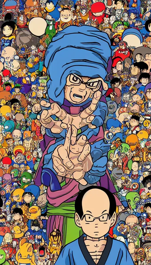 Image similar to portrait of a digital shaman, by akira toriyama