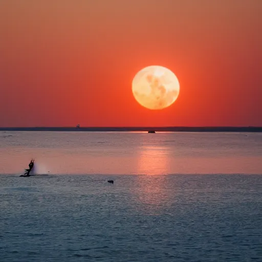 Prompt: sailboat stuck at low tide, sunset, two moons in sky, star wars ewoks helping to push it in water, ewoks pushing, ewoks helping, ewoks